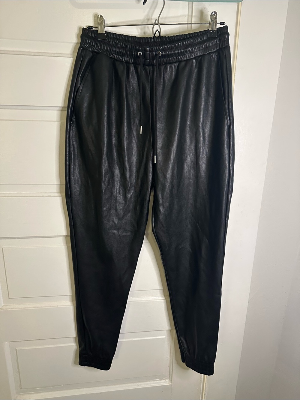 Avec Les Filles Faux Leather Jogger Pants